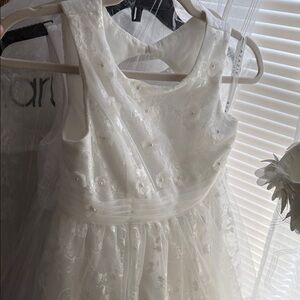 Elegant White Floral Flowet Girl Dress